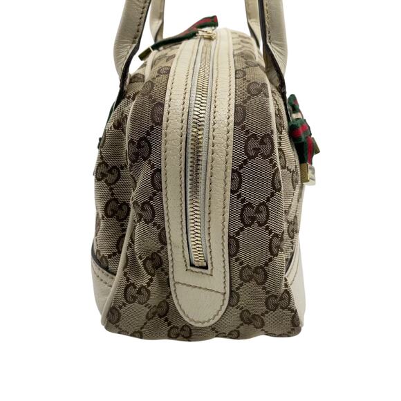 Authentic Gucci GG Beige/White Prince Sherry Line Boston Bag - Picture 6 of 15